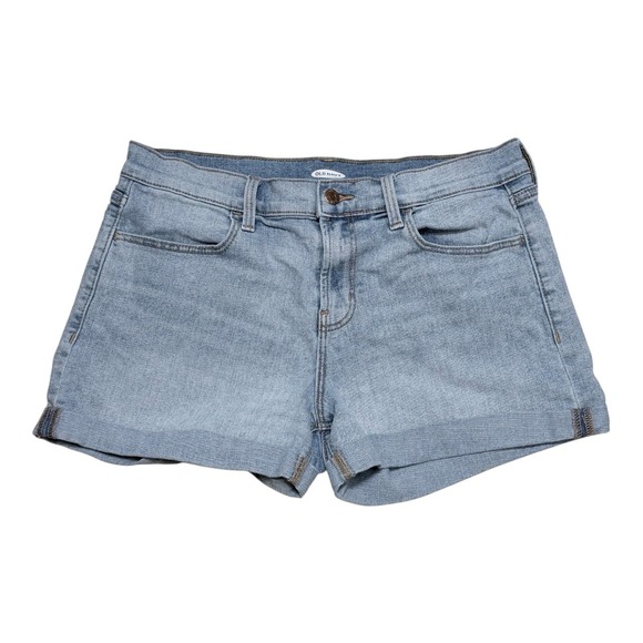 Old Navy Pants - Old Navy Denim Shorts Women 10 Light Blue Cuffed Stretch Mid Rise Jean Shorts